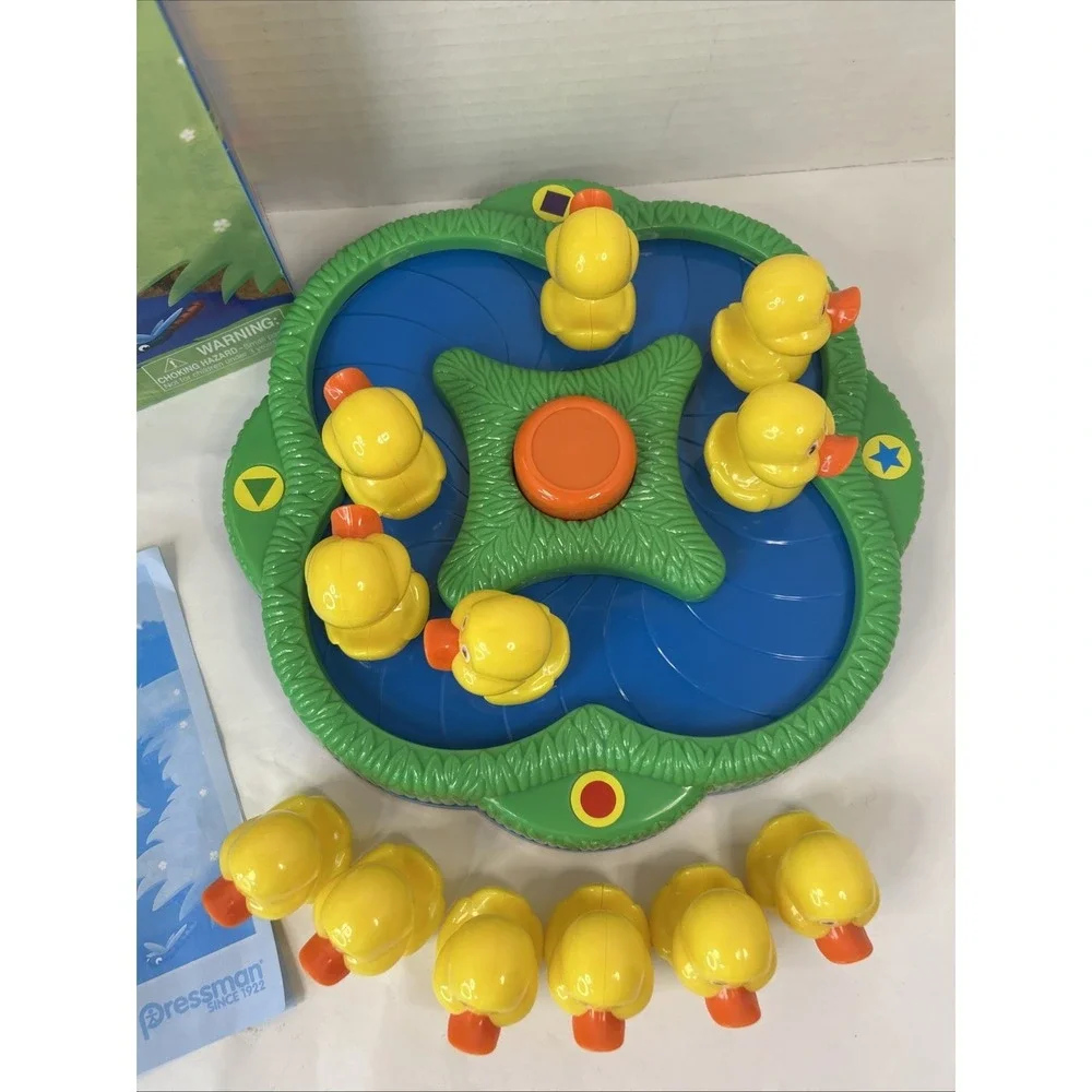 Pressman Lucky Ducks Game Motorized Memory Color  Matching Preschool Board  Game
